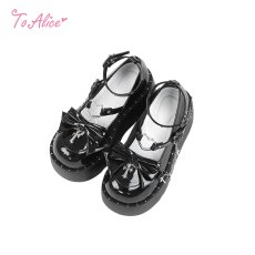 画像1: 【BlackShamrock】FZ5エナメルリボンcrossチャーム付パンプス (1)