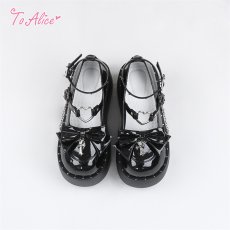 画像2: 【BlackShamrock】FZ5エナメルリボンcrossチャーム付パンプス (2)