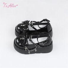 画像3: 【BlackShamrock】FZ5エナメルリボンcrossチャーム付パンプス (3)