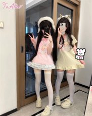 画像10: 【ToAlice】H137ゆめかわくまプリントワンピース (10)