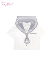 画像1: 【Last one】【ToAlice】J181ねこちゃんグレーセーラートップス【本店・通販限定】【30％OFF】 (1)