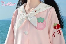 画像13: 【ToAlice】J257イチゴ幼稚園セーラー長袖トップス【本店・通販限定】【30%OFF】 (13)