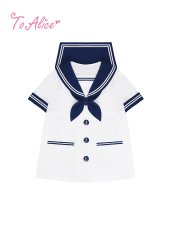 画像1: 【Last one】【ToAlice】J594ボタン刺繡セーラーリボントップス【本店・通販限定】【50％OFF】 (1)