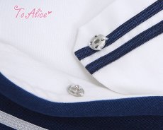 画像11: 【Last one】【ToAlice】J594ボタン刺繡セーラーリボントップス【本店・通販限定】【50％OFF】 (11)