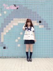 画像14: 【Last one】【ToAlice】J594ボタン刺繡セーラーリボントップス【本店・通販限定】【50％OFF】 (14)