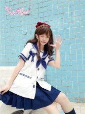 画像15: 【Last one】【ToAlice】J594ボタン刺繡セーラーリボントップス【本店・通販限定】【50％OFF】 (15)