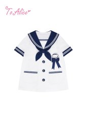 画像3: 【Last one】【ToAlice】J594ボタン刺繡セーラーリボントップス【本店・通販限定】【50％OFF】 (3)