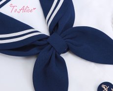 画像4: 【Last one】【ToAlice】J594ボタン刺繡セーラーリボントップス【本店・通販限定】【50％OFF】 (4)