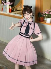 画像18: 【ToAlice】J642ブラック×ピンクポリス風ワンピース【30%OFF】 (18)