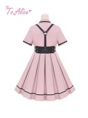 画像10: 【ToAlice】J642ブラック×ピンクポリス風ワンピース【30%OFF】 (10)