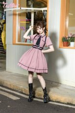 画像16: 【ToAlice】J642ブラック×ピンクポリス風ワンピース【30%OFF】 (16)
