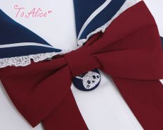 画像2: 【ToAlice】J651うさぎ刺繡うさみみセーラートップス【本店・通販限定】【50%OFF】 (2)