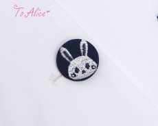 画像7: 【ToAlice】J651うさぎ刺繡うさみみセーラートップス【本店・通販限定】【50%OFF】 (7)