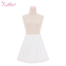 画像1: 【ToAlice】J957ライン入りホワイトプリーツスカパン【本店・通販限定】【30%OFF】 (1)
