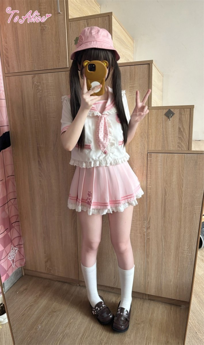 画像30: 【BearCollege】J972肉球デザインプリーツスカート【本店・通販限定】 (30)