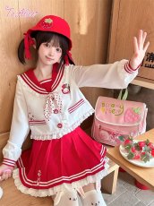 画像3: 【送料無料】J972肉球デザインプリーツスカート《予約限定》 (3)