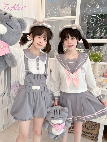 Last one】【ToAlice】C8681ダブルライン入りプリーツスカート - To Alice