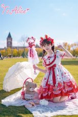画像16: 【ToAlice】P816 StrawberryBearぬいぐるみショルダーバッグ (16)
