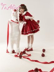 画像7: 【ToAlice】L1119ポンポン×リボン付きジャンパースカート【30%OFF】 (7)