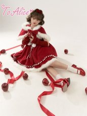 画像8: 【ToAlice】L1119ポンポン×リボン付きジャンパースカート【30%OFF】 (8)