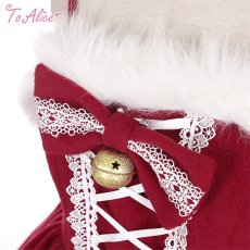 画像2: 【ToAlice】L1119ポンポン×リボン付きジャンパースカート【30%OFF】 (2)