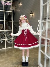画像11: 【ToAlice】L1119ポンポン×リボン付きジャンパースカート【30%OFF】 (11)