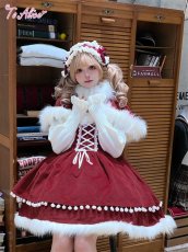 画像15: 【ToAlice】L1119ポンポン×リボン付きジャンパースカート【30%OFF】 (15)