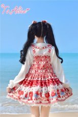 画像20: 【ToAlice】L1210 StrawberryRabbitプリントサロペットスカート (20)