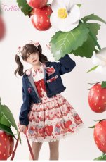 画像13: 【ToAlice】L1210 StrawberryRabbitプリントサロペットスカート (13)