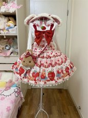 画像21: 【ToAlice】L1210 StrawberryRabbitプリントサロペットスカート (21)