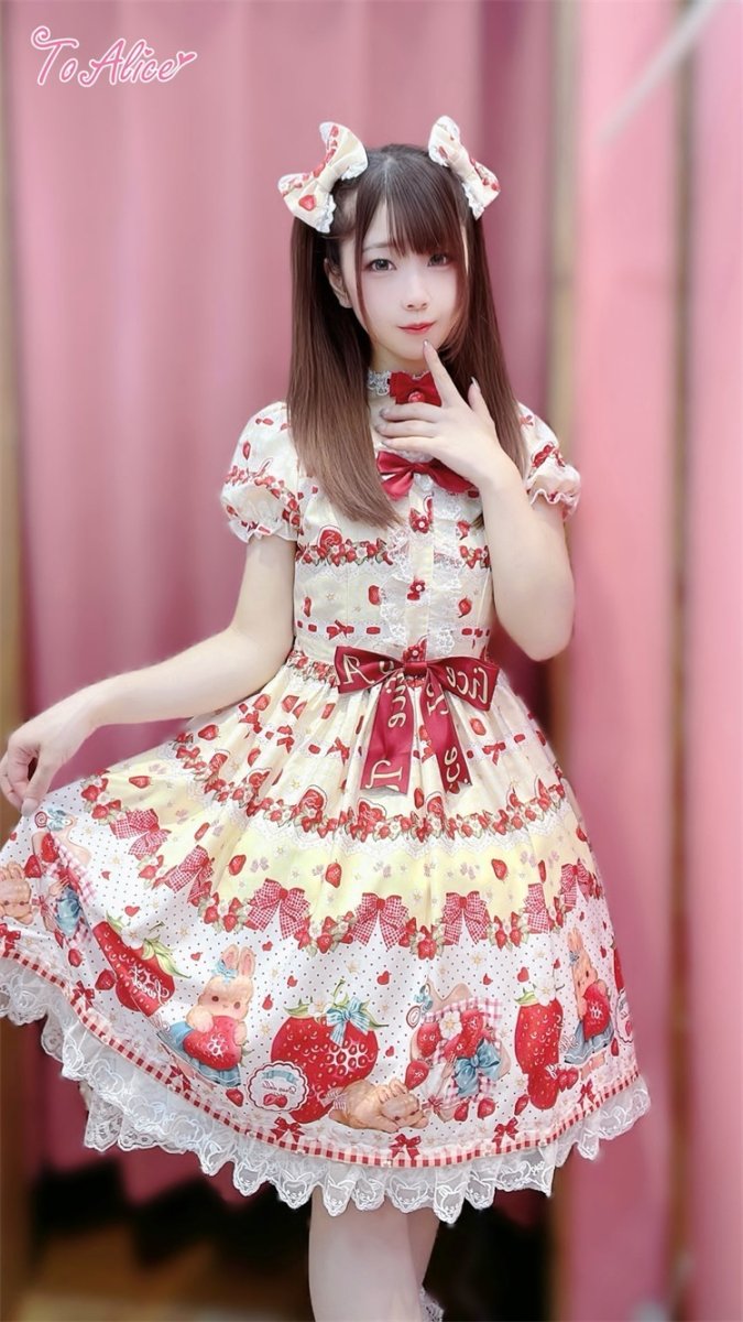 画像16: 【ToAlice】L1211 StrawberryRabbitプリントワンピース (16)