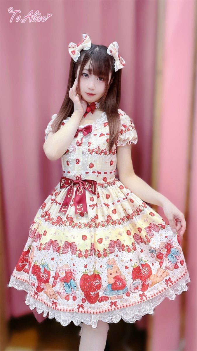 画像17: 【ToAlice】L1211 StrawberryRabbitプリントワンピース (17)