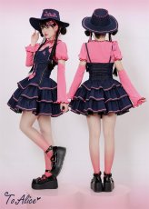 画像10: 【ToAlice】C7418ハートくり抜きリボンパフ袖トップスセット (10)