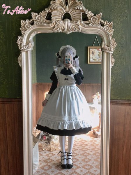 BlackShamrock】F288 クラシックフリルメイドエプロン - To Alice