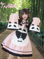 画像23: 【ToAlice】L1331パンダちゃんエプロンドッキングメイドワンピース【30％OFF】 (23)