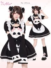 画像25: 【ToAlice】L1331パンダちゃんエプロンドッキングメイドワンピース【30％OFF】 (25)