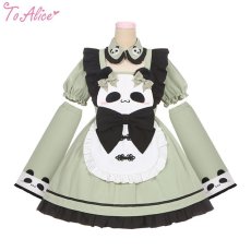 画像7: 【ToAlice】L1331パンダちゃんエプロンドッキングメイドワンピース【30％OFF】 (7)