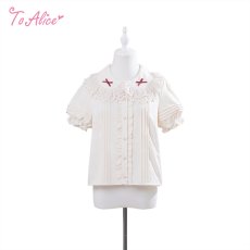 画像1: 【ToAlice】L1333コットンレースパフ袖ブラウス (1)