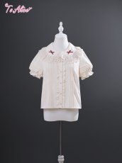 画像2: 【ToAlice】L1333コットンレースパフ袖ブラウス (2)