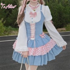 画像4: 【ToAlice】C7942はしごレース2wayキャットブラウス【30％OFF】 (4)