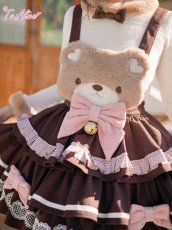 画像12: 【送料無料】ハート×くま、うさぎ2wayサス付きティアードスカート《予約受付》 (12)