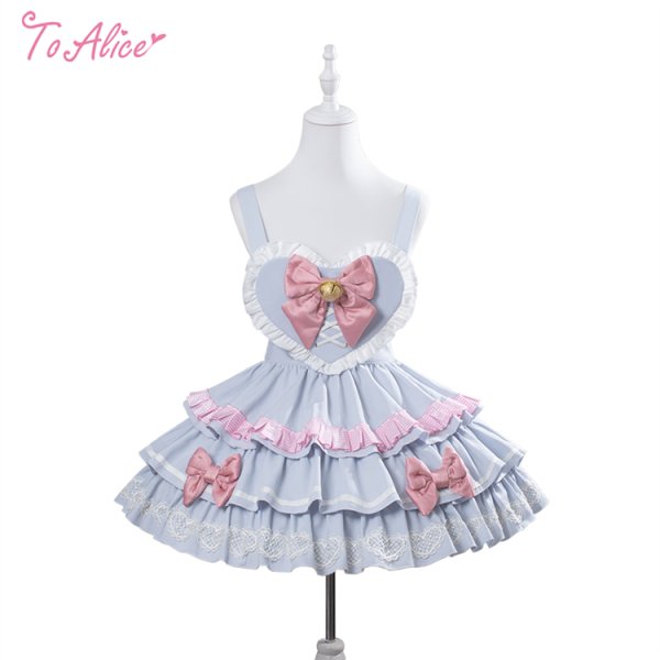 ToAlice】ハート×うさぎ2wayサス付きティアードスカート【30%OFF