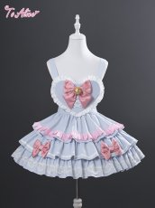 画像5: 【ToAlice】ハート×うさぎ2wayサス付きティアードスカート (5)