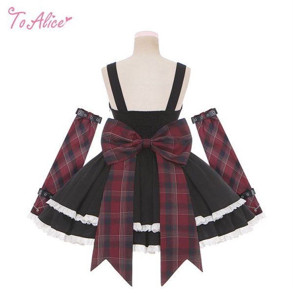 ToAlice】L1375ロックチェックアリスワンピースセット - To Alice