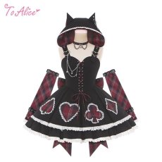 画像5: 【ToAlice】L1375ロックチェックアリスワンピースセット (5)