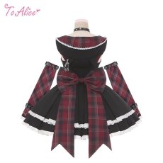 画像6: 【ToAlice】L1375ロックチェックアリスワンピースセット (6)
