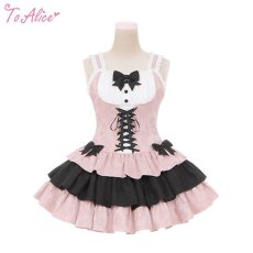 画像1: 【ToAlice】L1387小悪魔ガールビスチェ風ジャンパースカート【30％OFF】 (1)