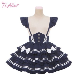 toalice ワンピース 水色 ひざ丈 アイドルシリーズ ToAlice】S3261シャイニーアイドルストラップ付ベルト - To Alice