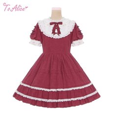 画像1: 【ToAlice】L1403リボンデコレーション小公女風ワンピース (1)