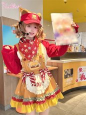 画像22: 【To Alice】L1442 Bear's Hamburger Shop サロペットスカート (22)